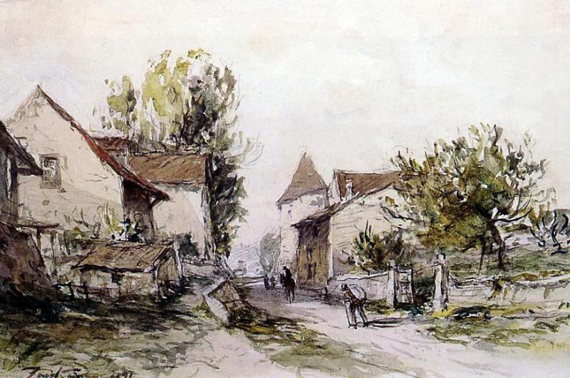 Johan Barthold Jongkind Peasants Returning to the Farm - Canvas Print