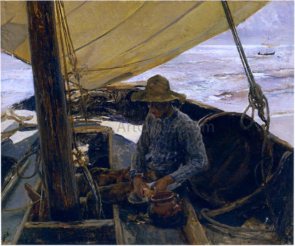 Joaquin Sorolla Y Bastida Peeling Potatoes - Canvas Print