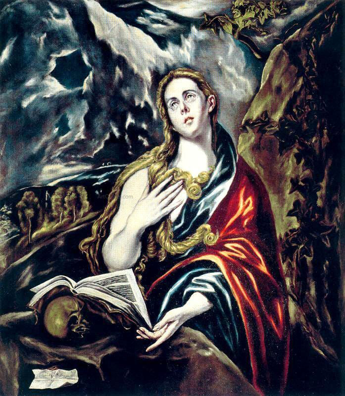 El Greco Penitent Magdalen - Canvas Print