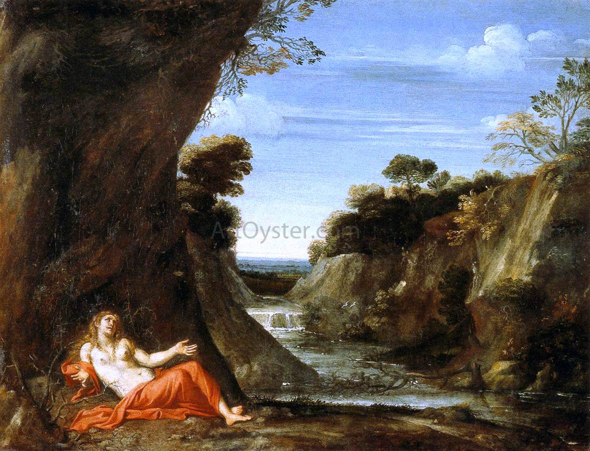 Giovan Battista Viola Penitent Magdalen in a Landscape - Canvas Print
