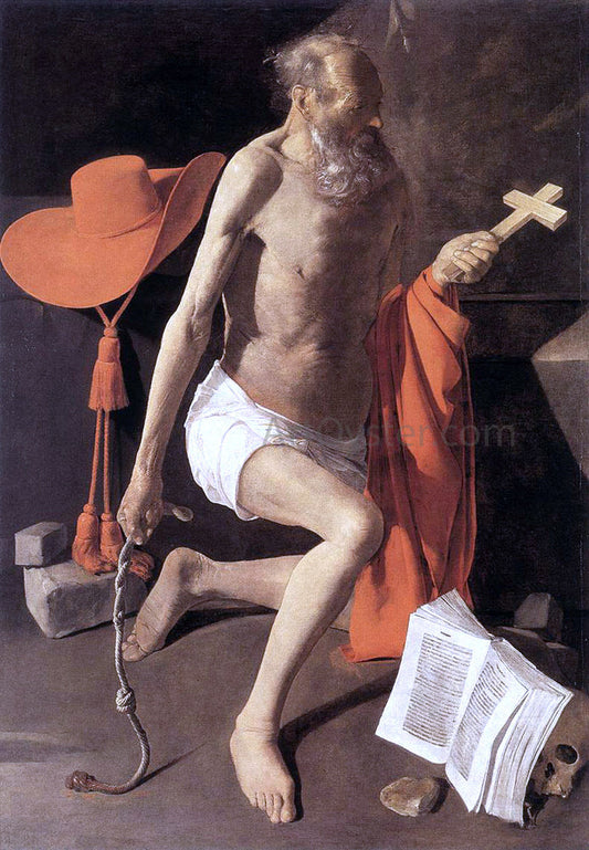 Georges De La Tour Penitent St Jerome - Canvas Print