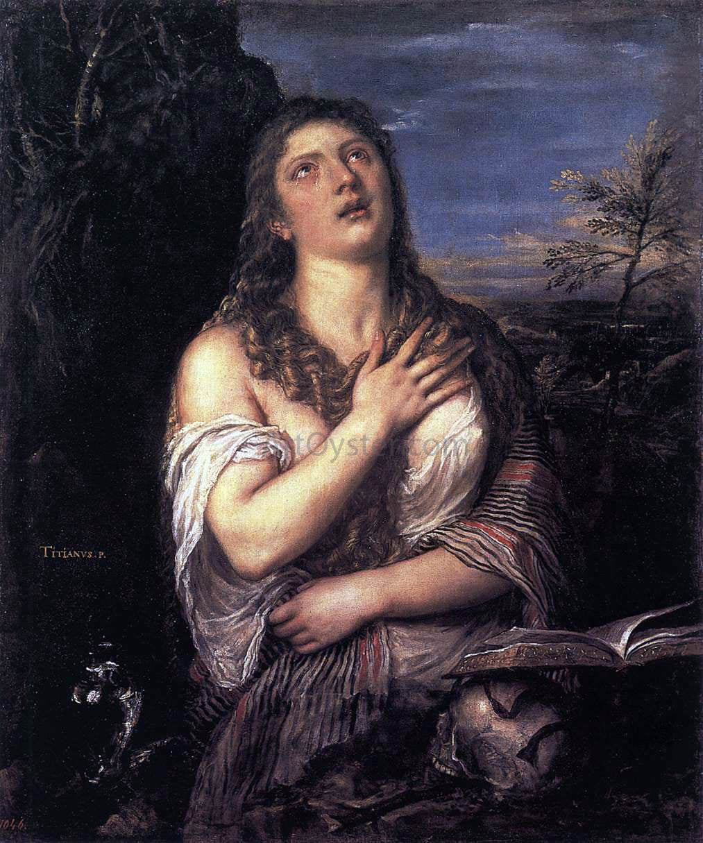 Titian Penitent St Mary Magdalene - Canvas Print