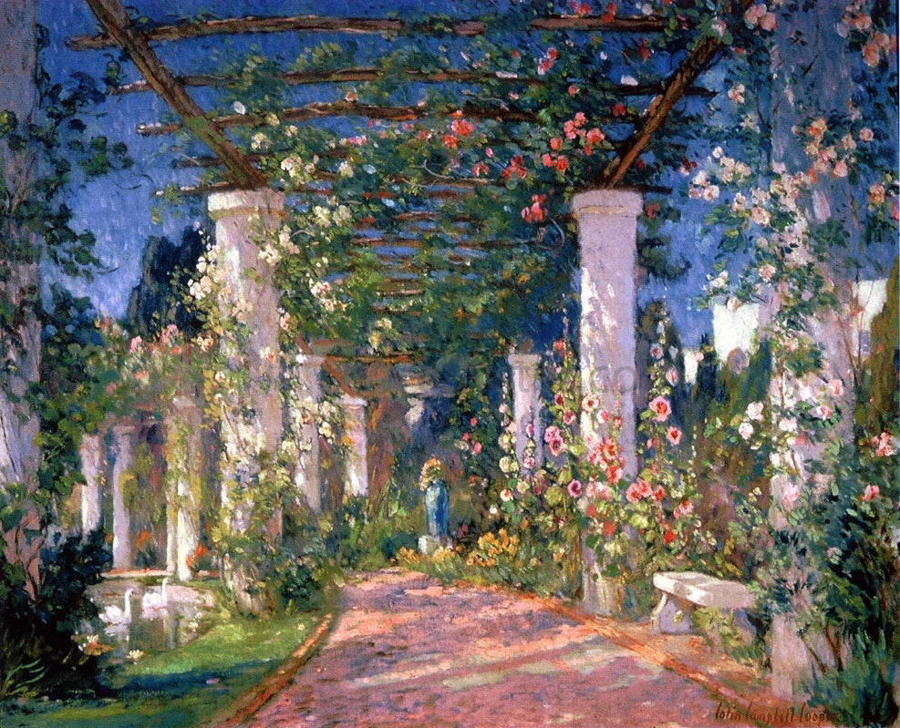 Colin Campbell Cooper A Pergola at the Hotel Samarkand, Santa Barbara - Canvas Print
