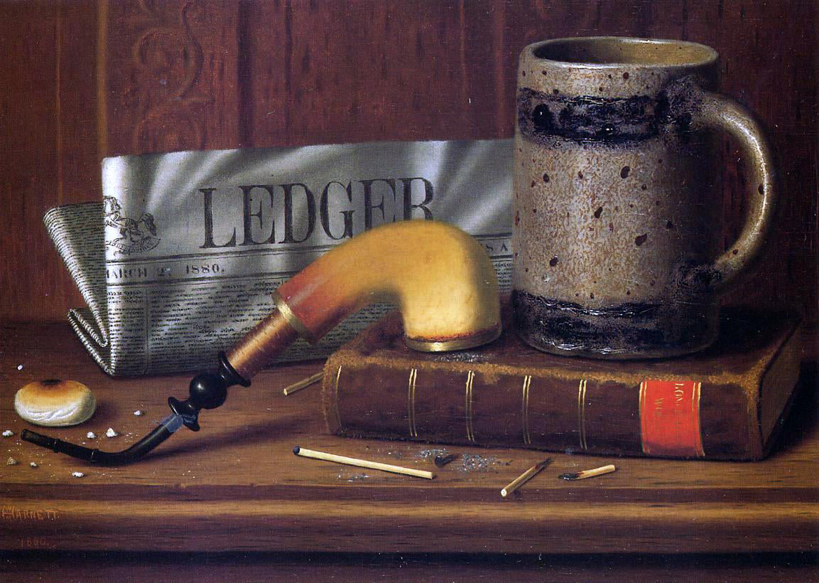 William Michael Harnett Philadelphia Public Ledger, March 2, 1880 - Canvas Print