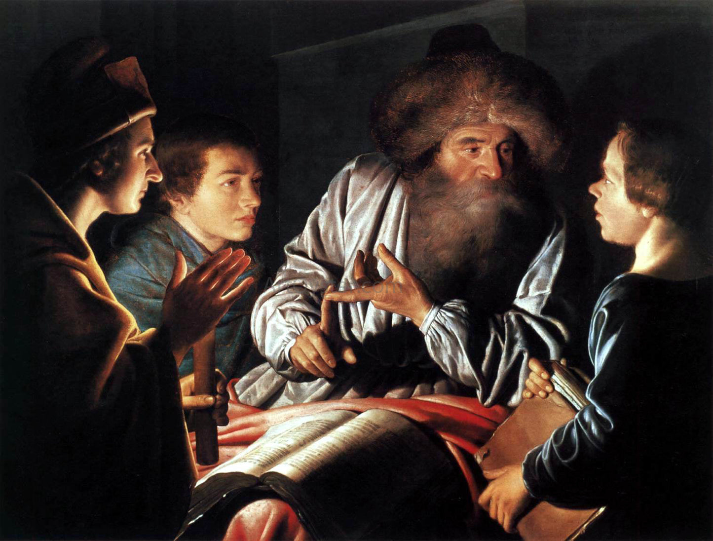 Willem Van der Vliet Philosopher and Pupils - Canvas Print