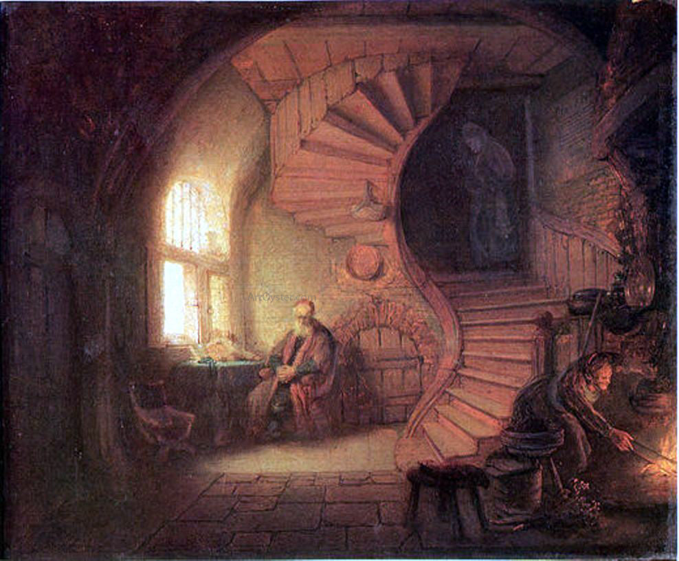 Rembrandt Van Rijn Philosopher in Meditation - Canvas Print