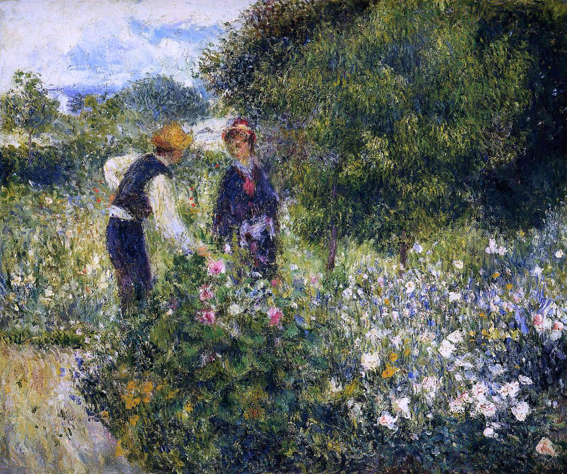 Pierre Auguste Renoir Picking Flowers - Canvas Print