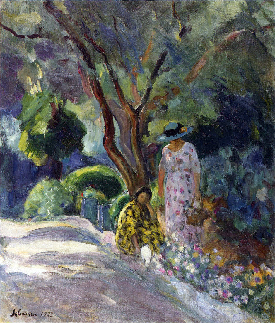 Henri Lebasque Picking flowers - Canvas Print