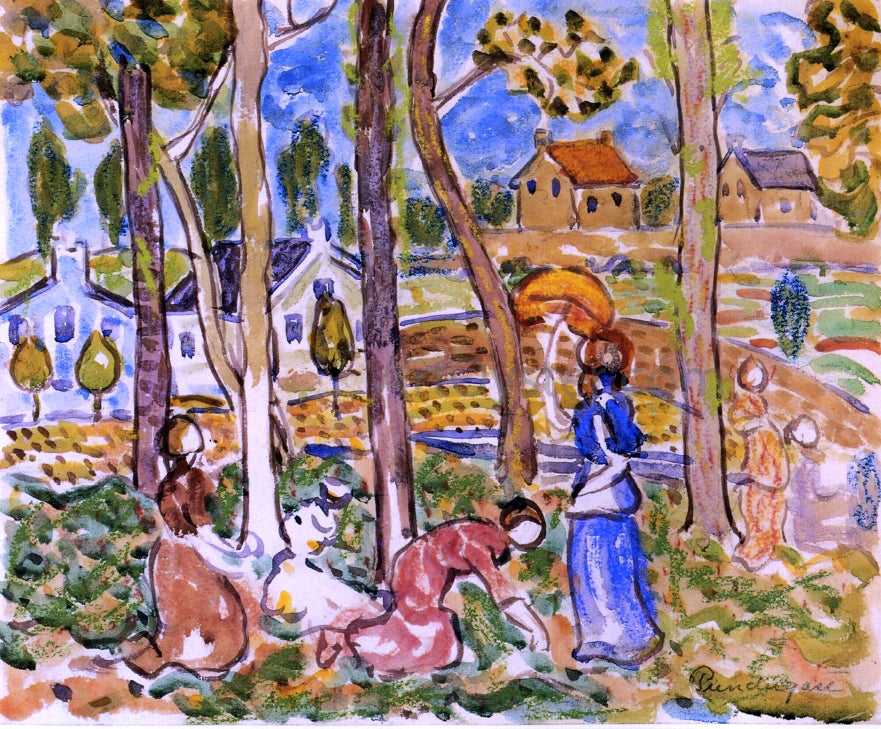 Maurice Prendergast Picking Strawberries - Canvas Print