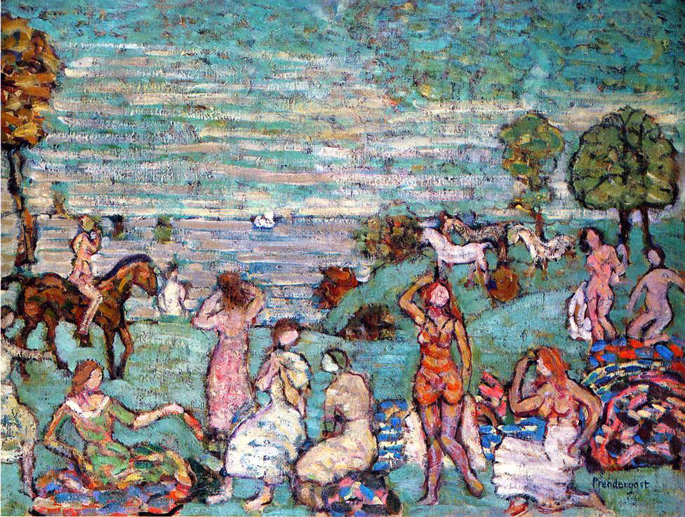Maurice Prendergast Picnic by the Sea - Canvas Print