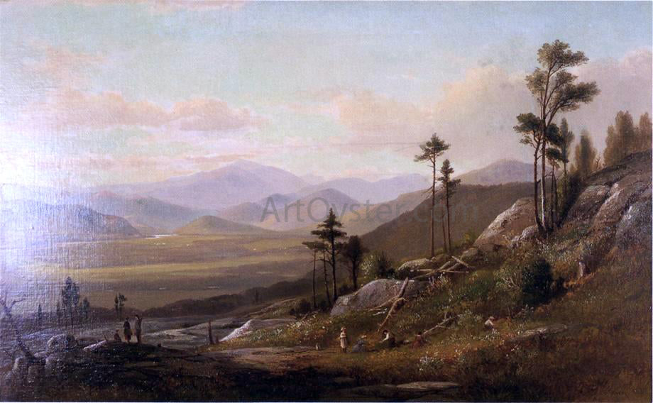 Benjamin Champney Picnic on "Artist's Ledge," Overlooking Conway Meadows, New Hampshire - Canvas Print