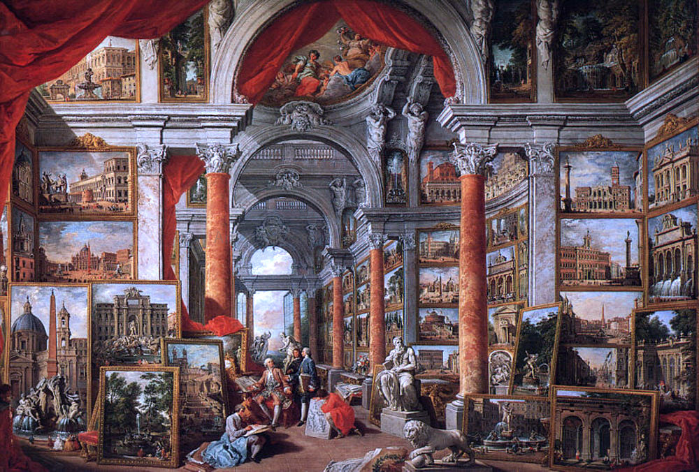Giovanni Paolo Pannini Picture Gallery with Views of Modern Rome - Canvas Print