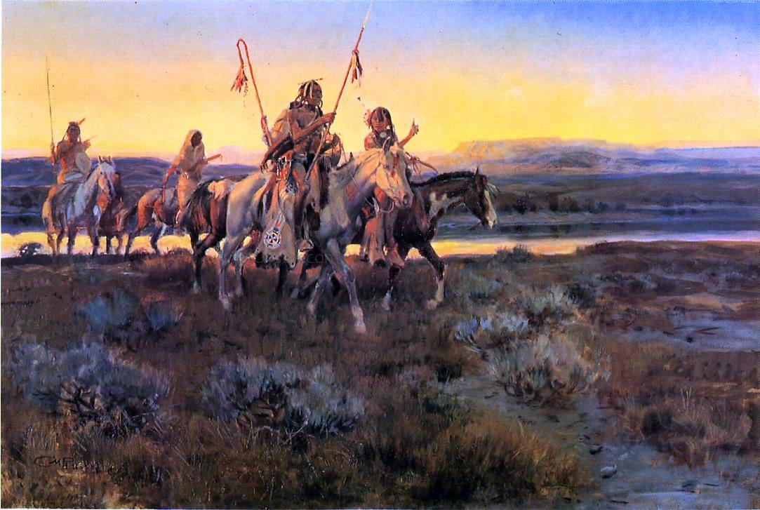 Charles Marion Russell Piegans - Canvas Print