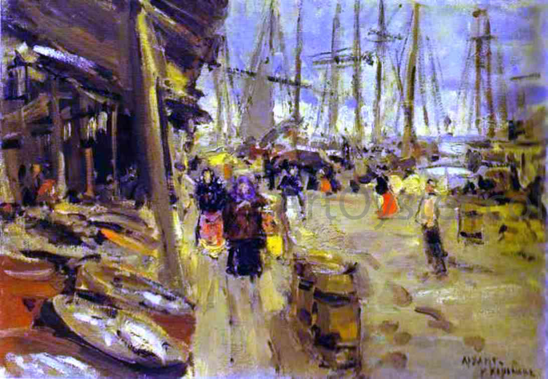 Constantin Alexeevich Korovin A Pier in Arkhangelsk - Canvas Print