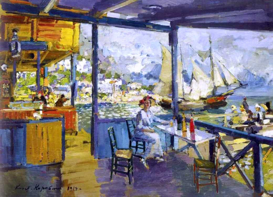 Constantin Alexeevich Korovin Pier in Gurzuf - Canvas Print
