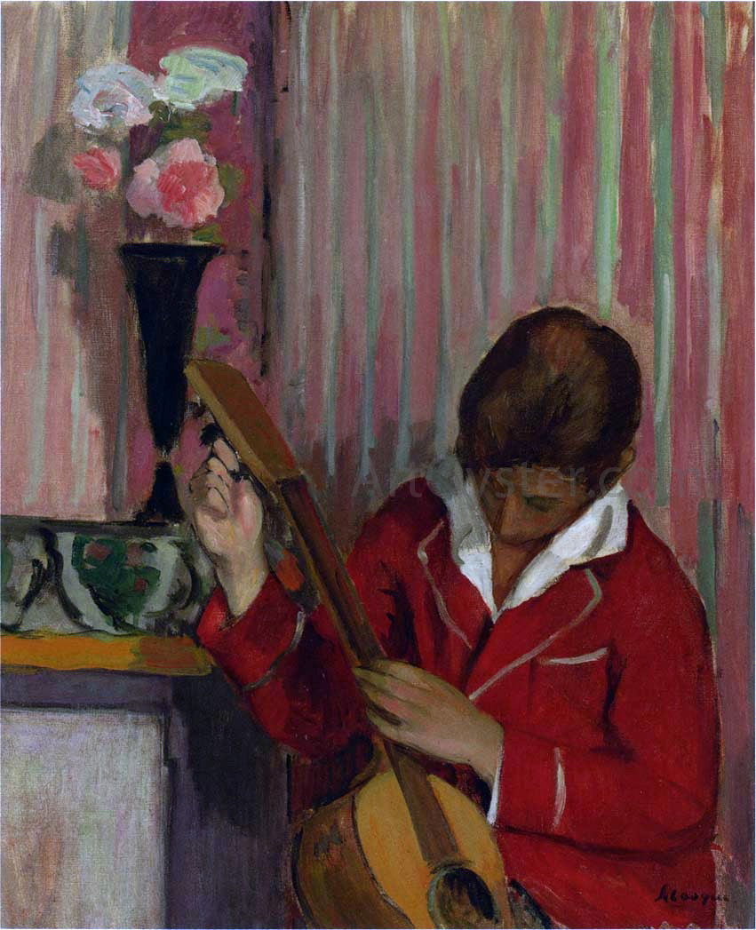 Henri Lebasque Pierre Labasque Playing a Guitar - Canvas Print