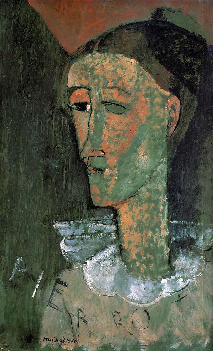 Amedeo Modigliani Pierrot (also known as Self Portrait as Pierrot) - Canvas Print