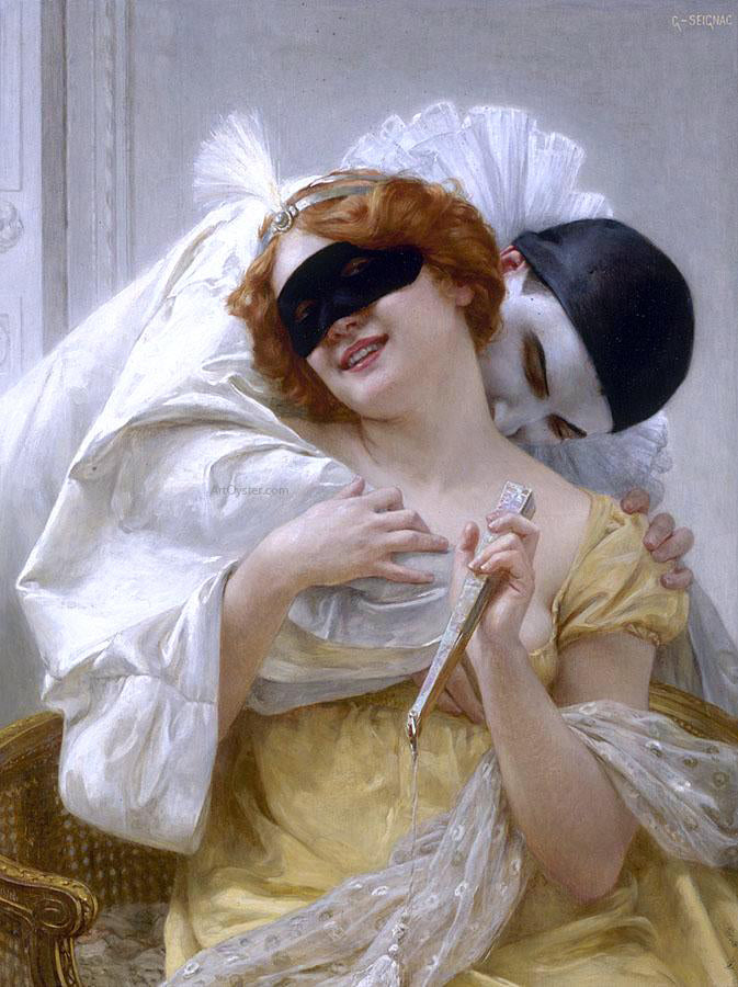 Guillaume Seignac Pierrot's Embrace - Canvas Print