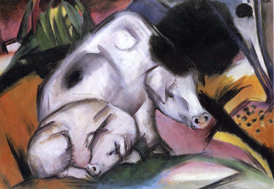 Franz Marc Pigs - Canvas Print