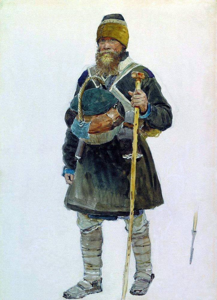 Ilia Efimovich Repin Pilgrim, Study - Canvas Print