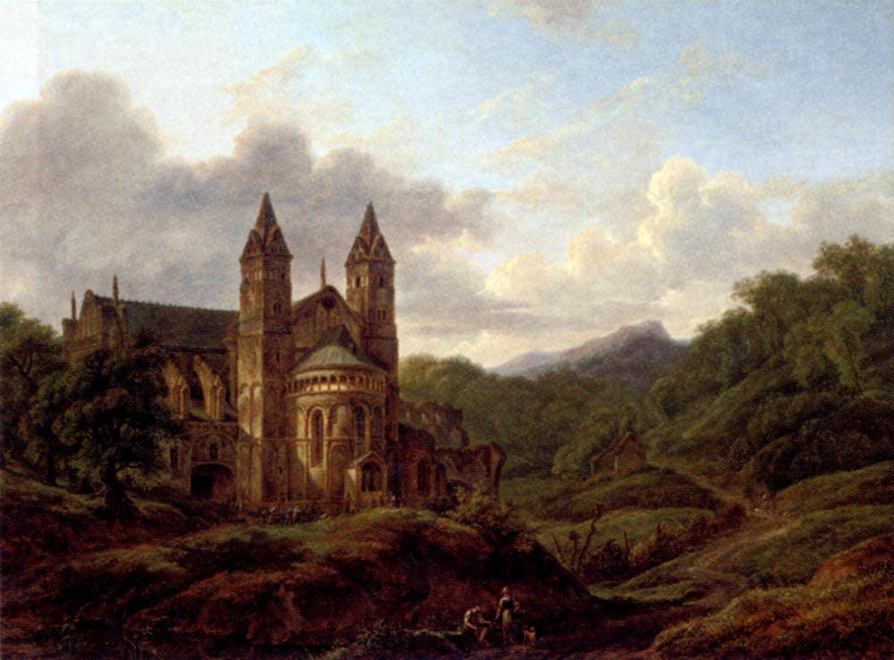 Hendrick Van Assche Pilgrims Before A Cathedral - Canvas Print