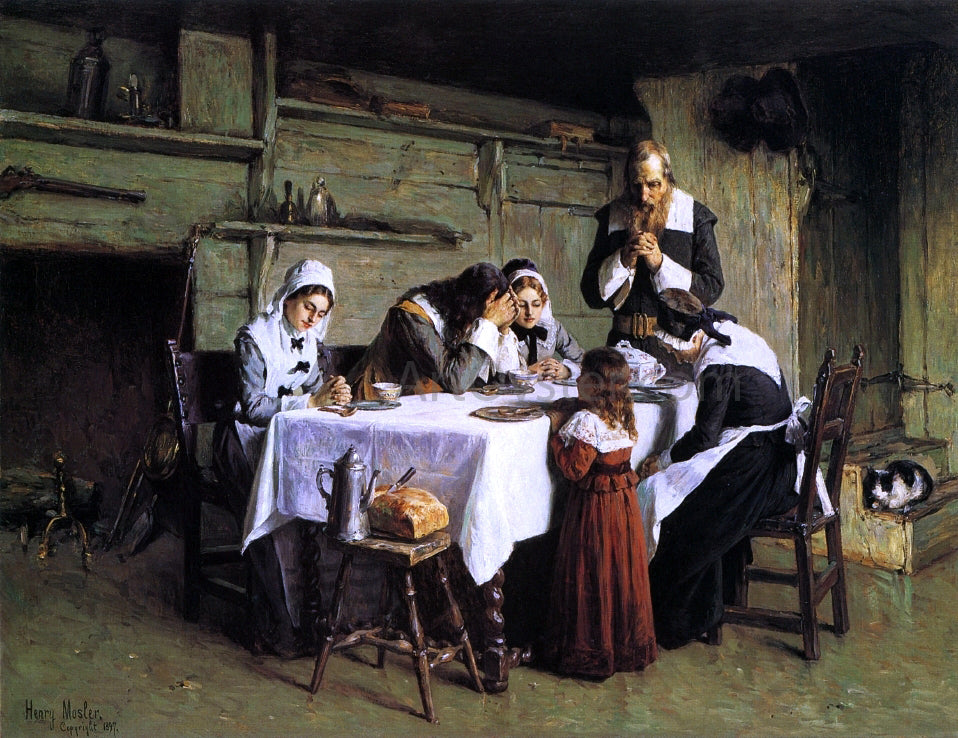 Henry Mosler Pilgrims' Grace - Canvas Print