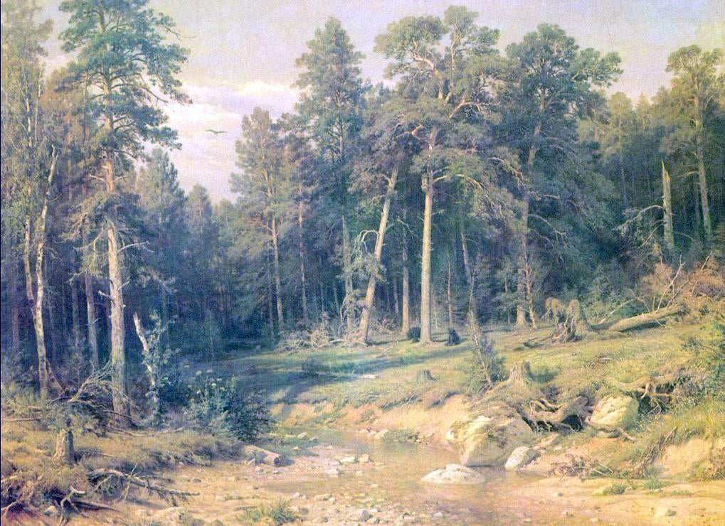 Ivan Ivanovich Shishkin Pinery. Ship timber in Viatka's province - Canvas Print