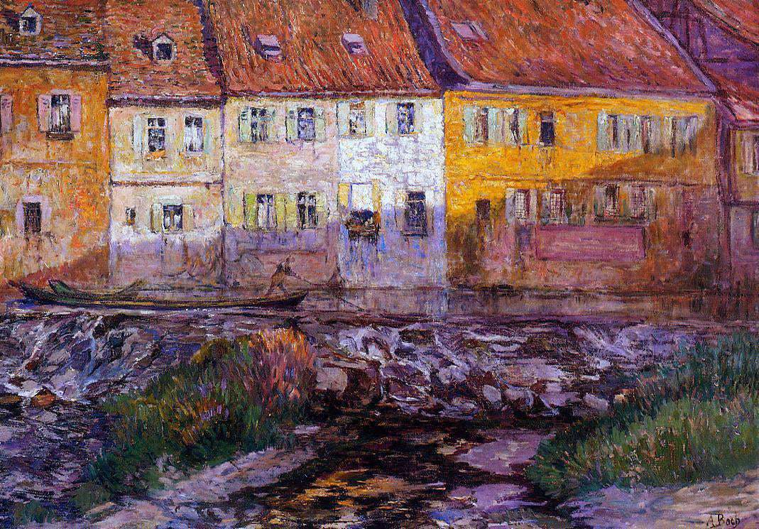 Anna Boch Pink and Yellow Houses - Canvas Print