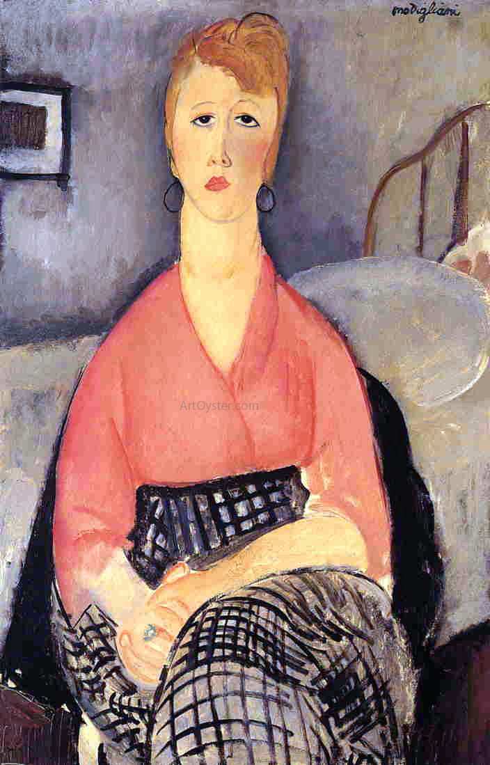 Amedeo Modigliani Pink Blouse - Canvas Print