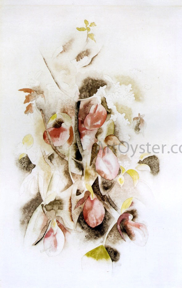 Charles Demuth Pink Lady Slippers - Canvas Print