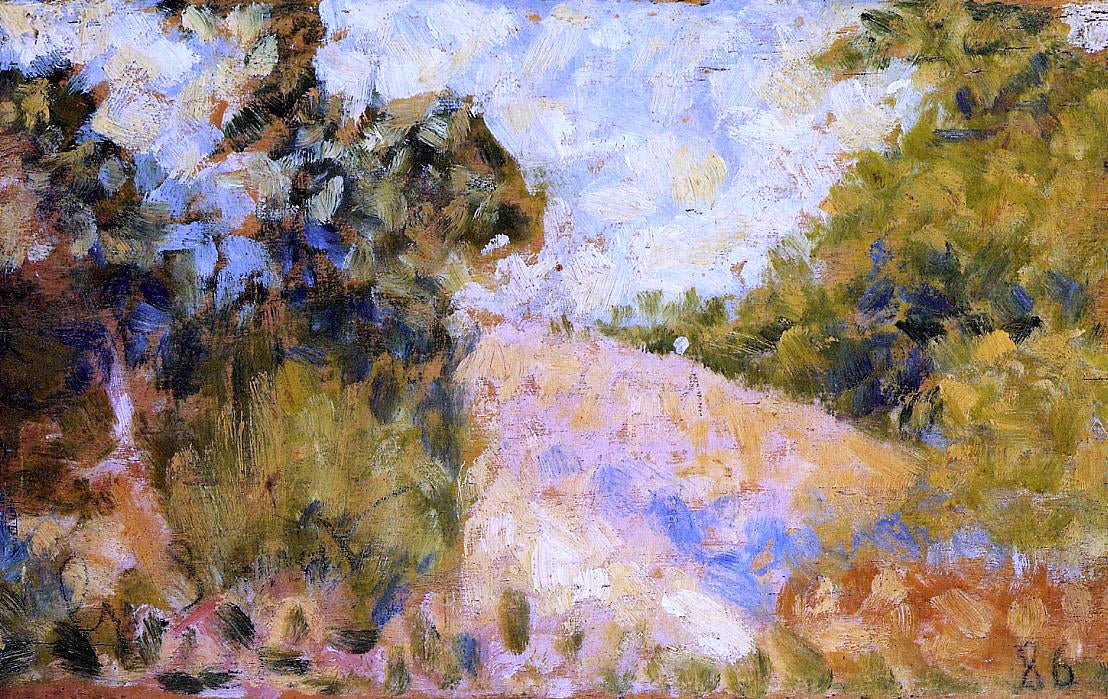 Georges Seurat Pink Landscape - Canvas Print