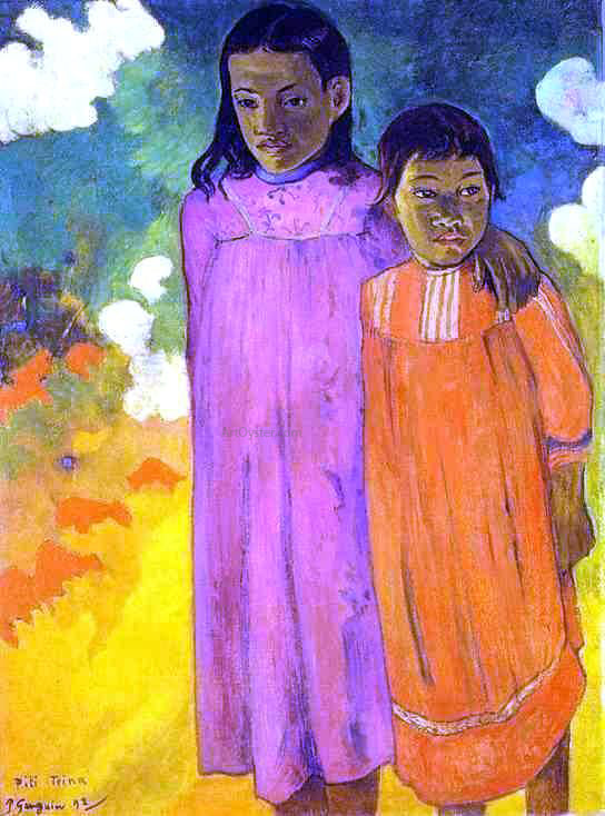 Paul Gauguin Piti teina (also known as Two Sisters) - Canvas Print