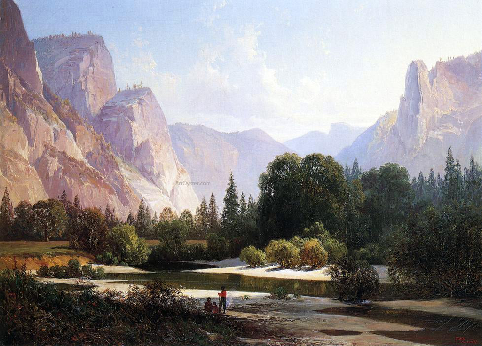Thomas Hill Piute Indians in Yosemite Valley - Canvas Print