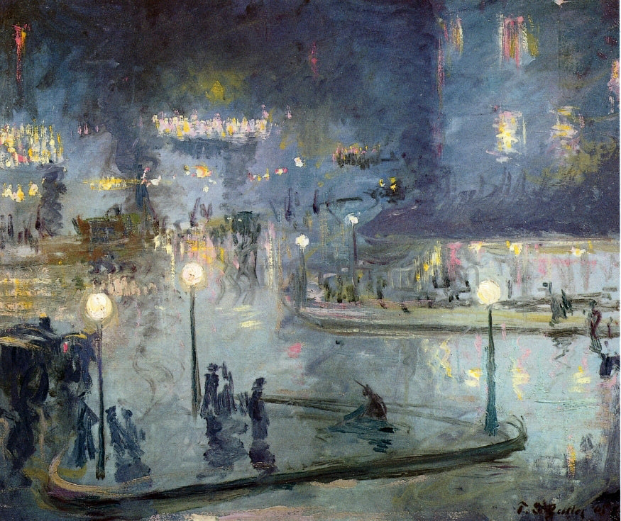 Theodore Earl Butler Place du Rome at Night - Canvas Print