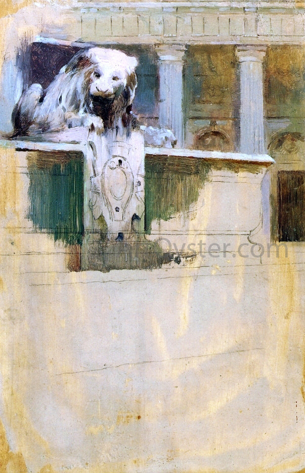 Theodore Robinson Place St. Sulpice, Paris (unfinished) - Canvas Print
