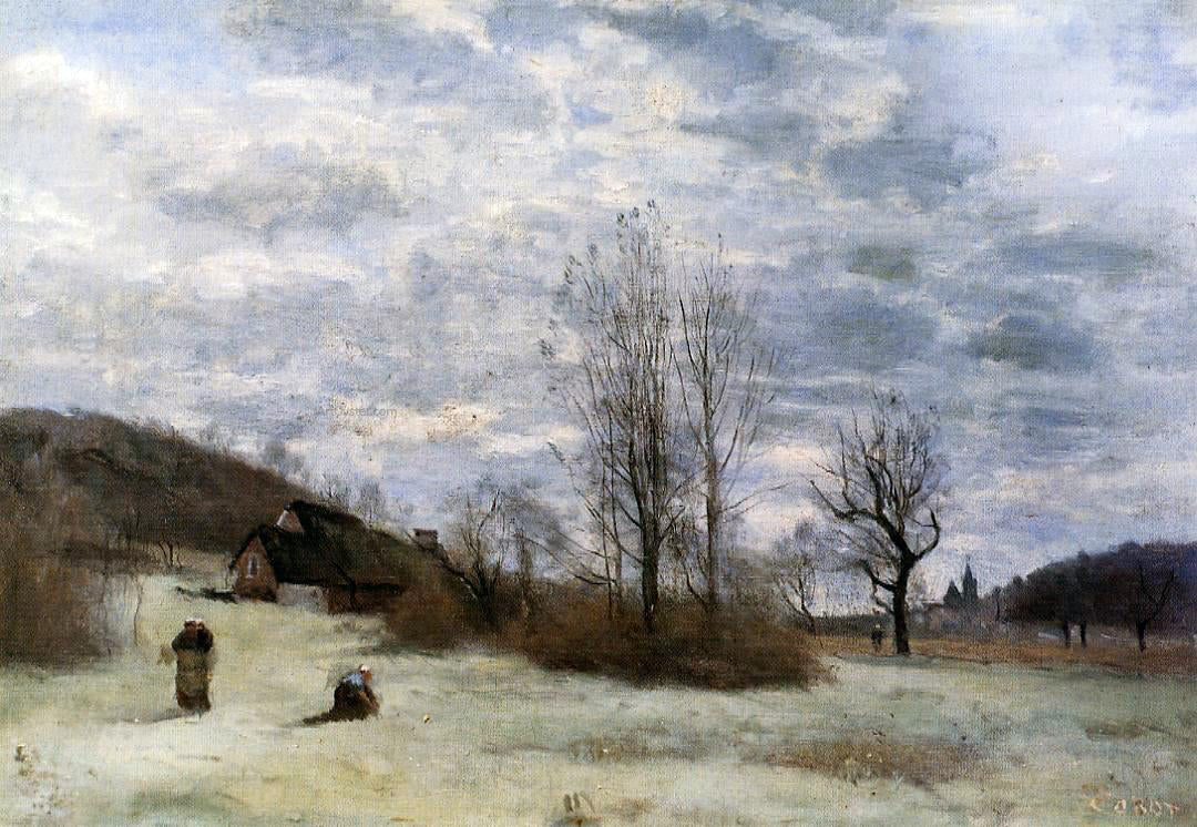 Jean-Baptiste-Camille Corot Plains near Beauvais - Canvas Print