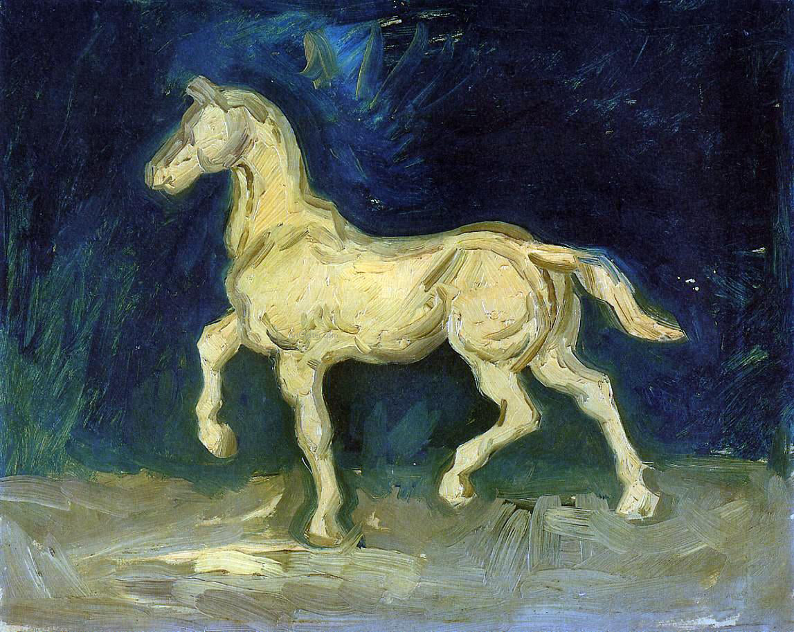 Vincent Van Gogh Plaster Statuette of a Horse - Canvas Print