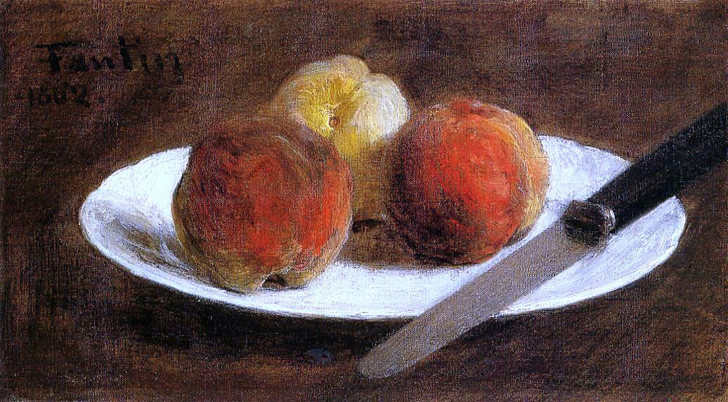 Henri Fantin-Latour Plate of Peaches - Canvas Print