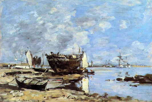 Eugene-Louis Boudin Plougastel, the Ferry Passage - Canvas Print