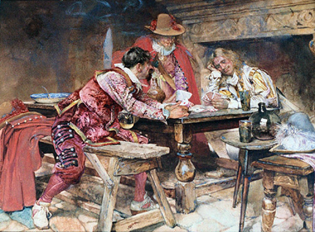 Edgar Bundy Plucking the Pigeon - Canvas Print