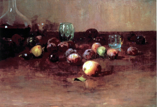 Guy Orlando Rose Plums, Waterglass and Peaches - Canvas Print