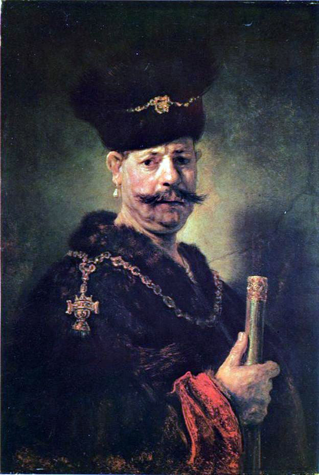 Rembrandt Van Rijn Polish Nobleman - Canvas Print