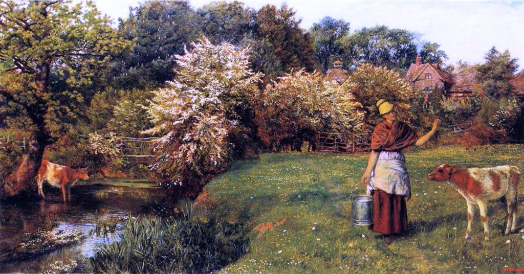 Arthur Hughes Poll the Milkmaid - Canvas Print