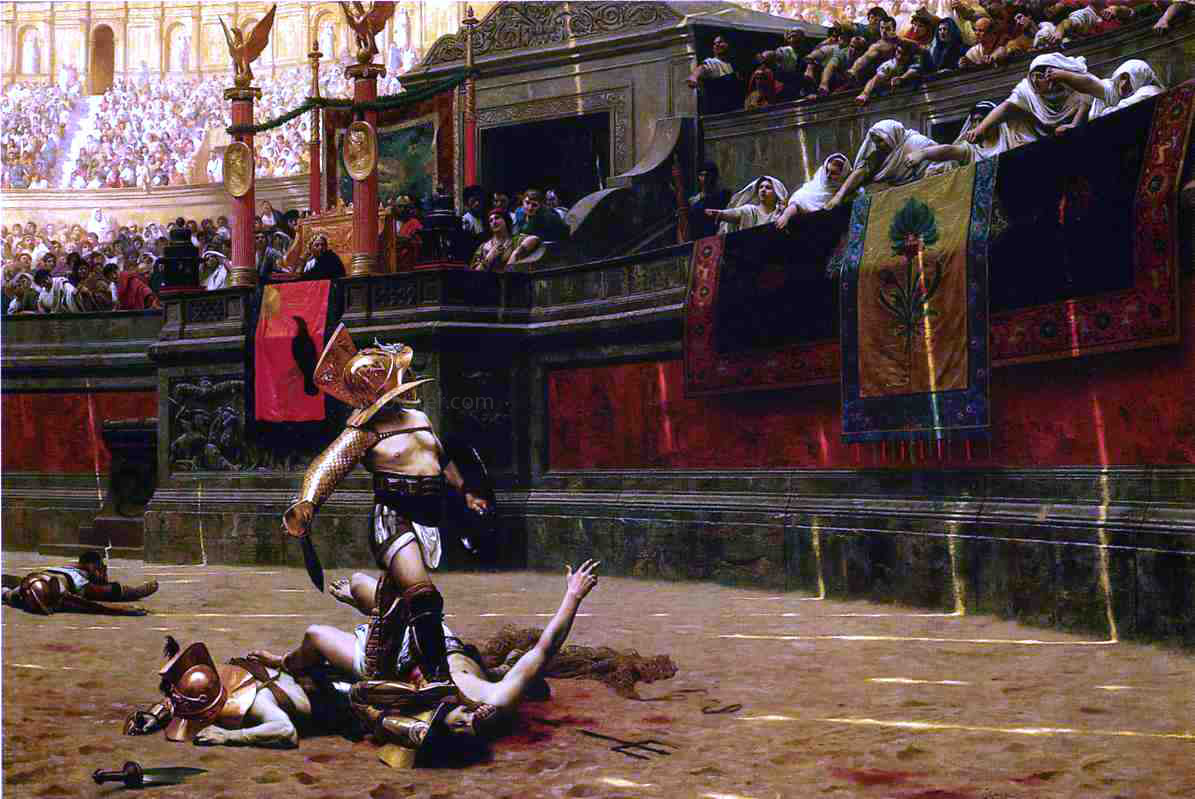Jean-Leon Gerome Pollice Verso (also known as Thumbs Down) - Canvas Print