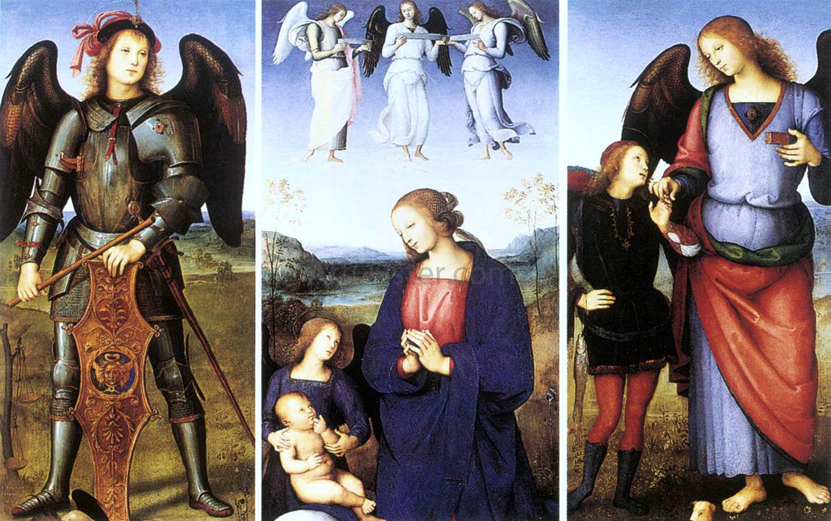 Pietro Perugino Polytych of Certosa di Pavia (details) - Canvas Print