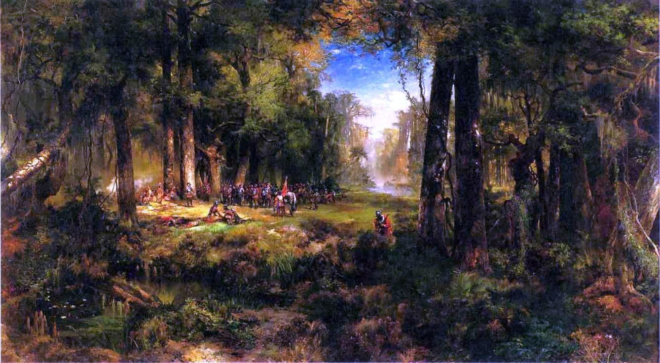 Thomas Moran Ponce de Leon in Florida - Canvas Print