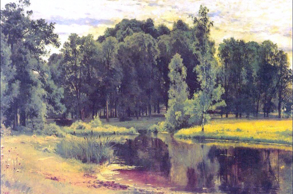 Ivan Ivanovich Shishkin Pond in an Old Park - Canvas Print