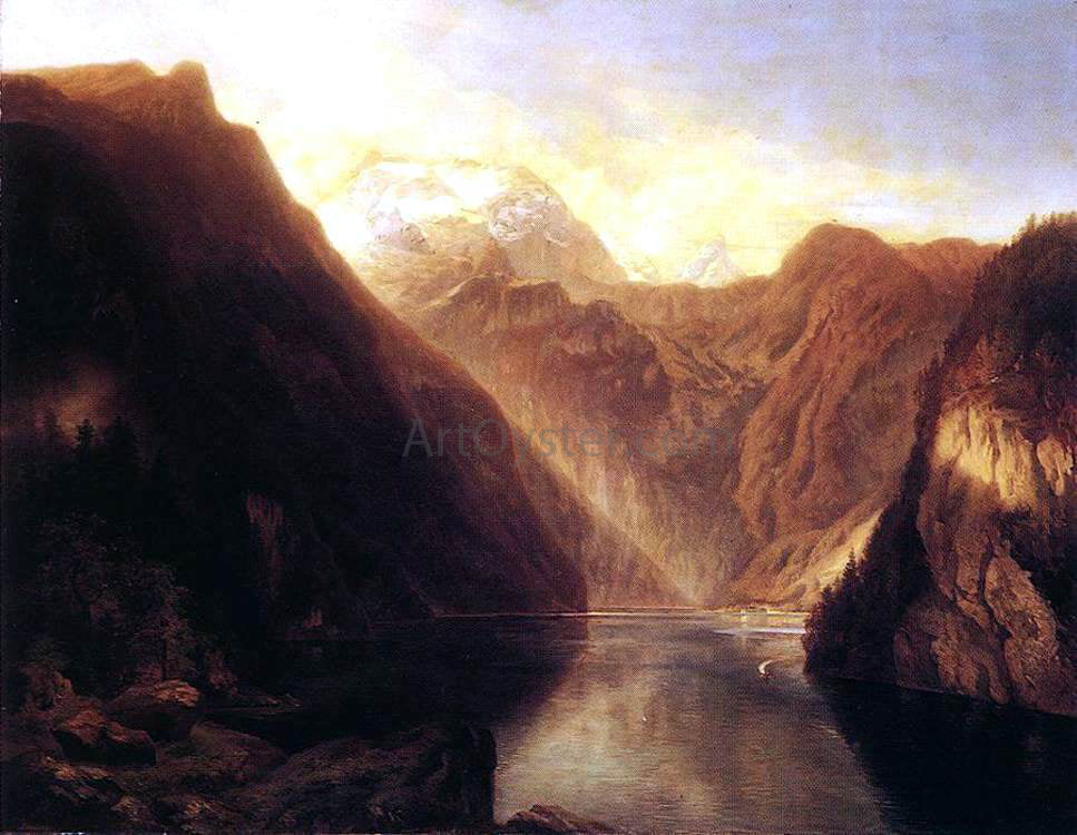 Sandor Brodszky Pond in the Alps - Canvas Print