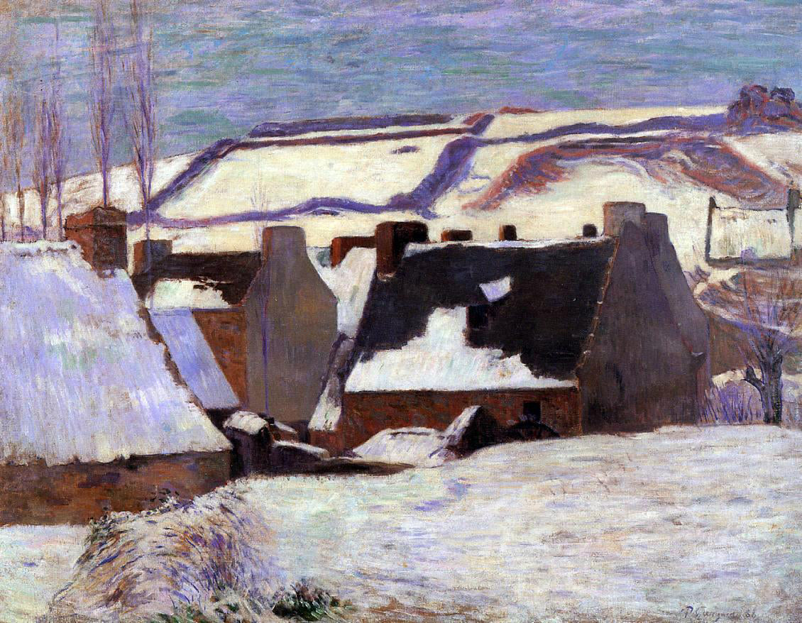 Paul Gauguin Pont-Aven in the Snow - Canvas Print