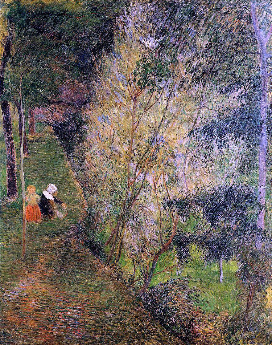 Paul Gauguin Pont-Aven Woman and Child - Canvas Print